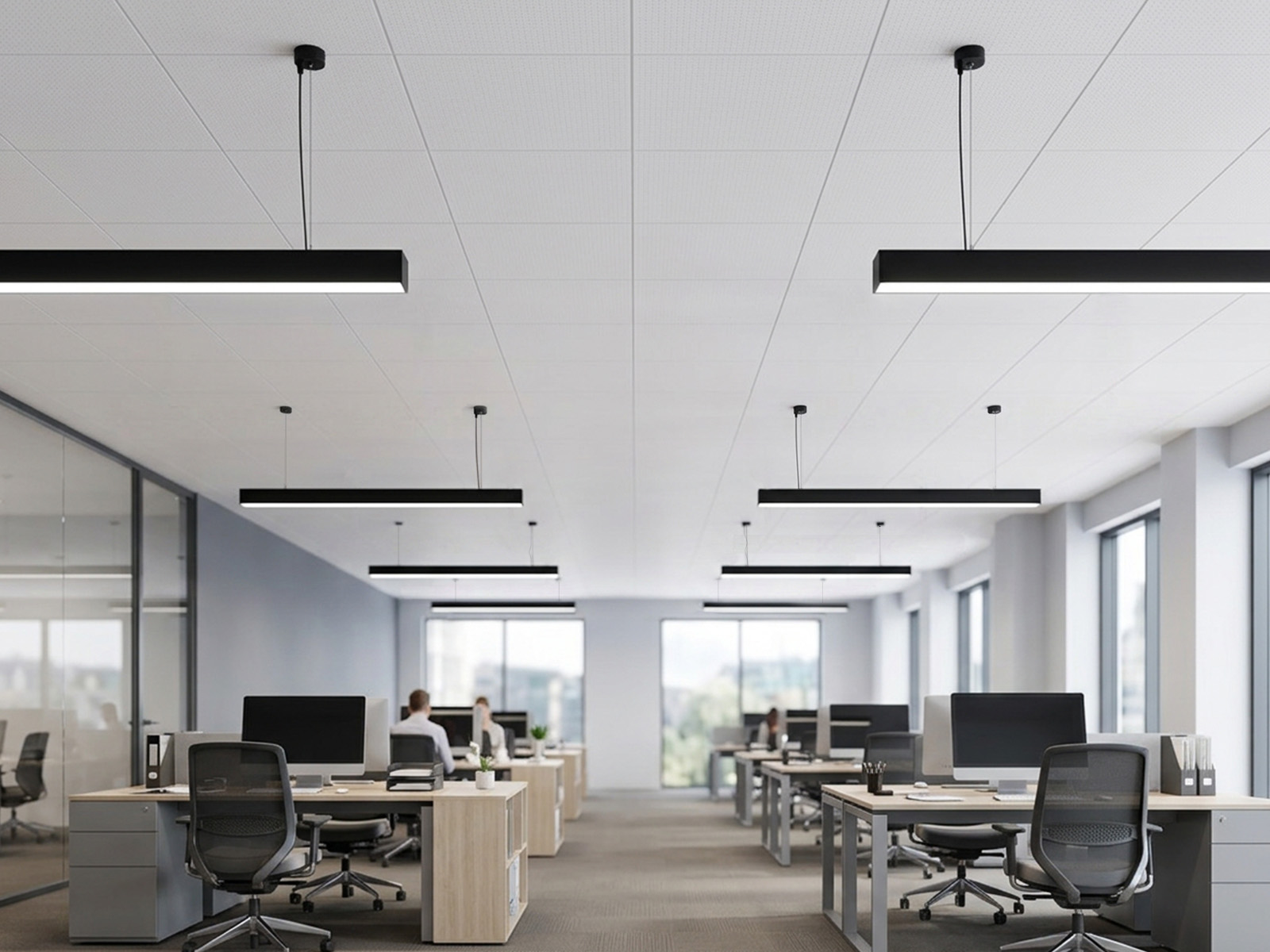 Wizualizacja Lampa wisząca Schedar HL 30W 120cm 4000K Czarna